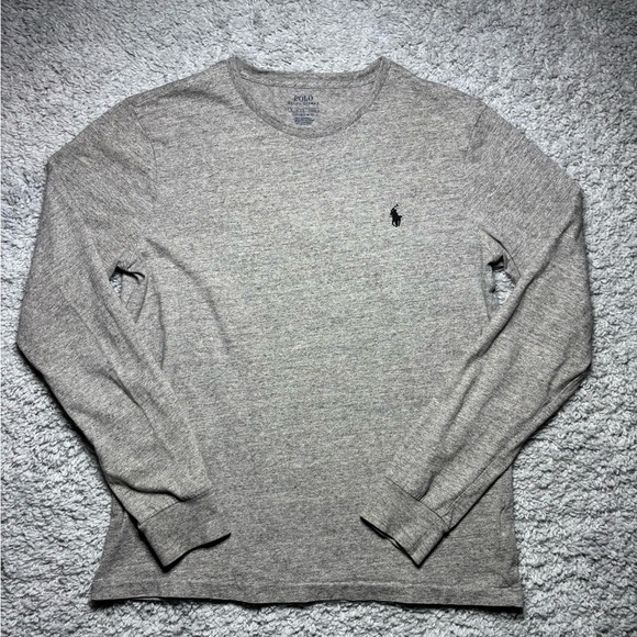 Polo Ralph Lauren Shirt Mens Medium Crewneck Black Pony Custom Slim Fit Classic - Picture 1 of 4